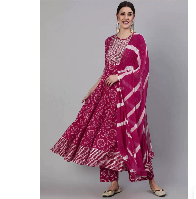 Summer Clothing Pakistan - Indian Pure Cotton Rose Red Printed