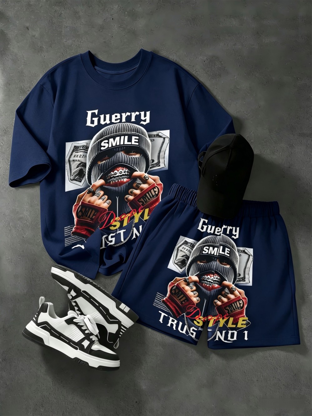 Summer Outdoor Clothing - American men's summer figure wealth print
