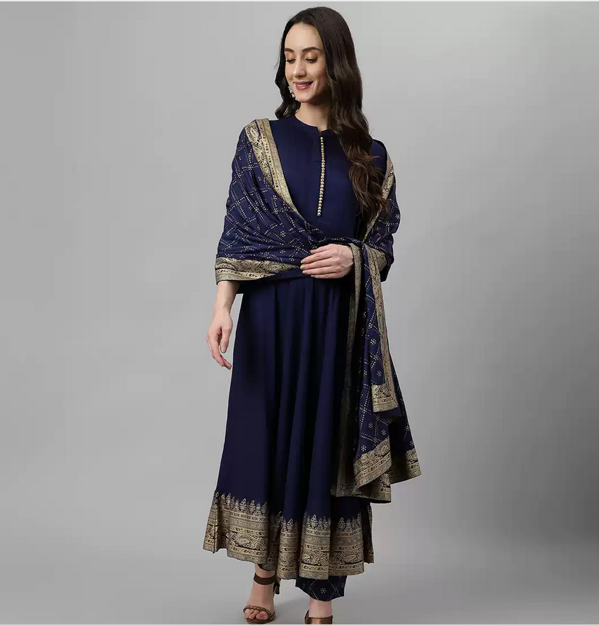 Summer Clothing Pakistan - Indian ethnic traditional spring/summer printed stand-up