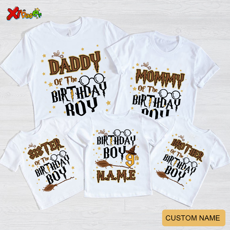 Summer Clothing For Baby Boy - Magic Broom Wizard Birthday Boy Shirt