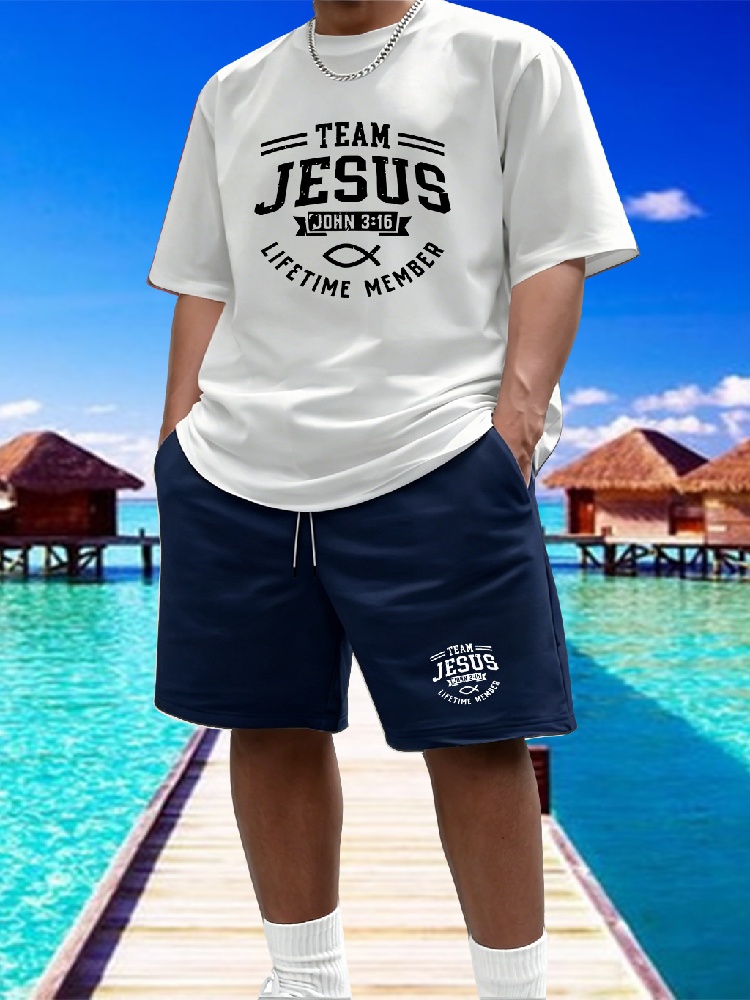 Summer Outdoor Clothing - Men's Casual 2 Piece Outfit, Print