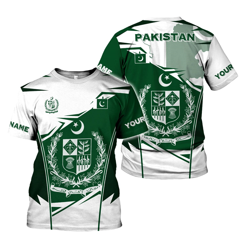 Pakistan Flag 3D Print Men's T - Summer Clothing Pakistan incelemesi ve fiyatı