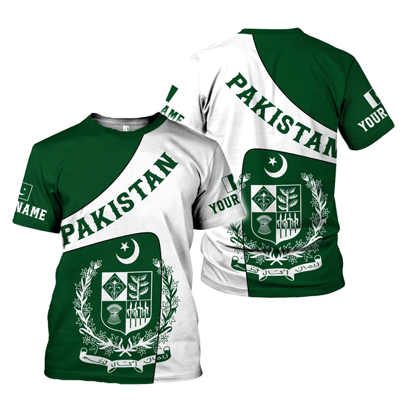 Pakistan Flag 3D Print Men's T - Summer Clothing Pakistan incelemesi ve fiyatı