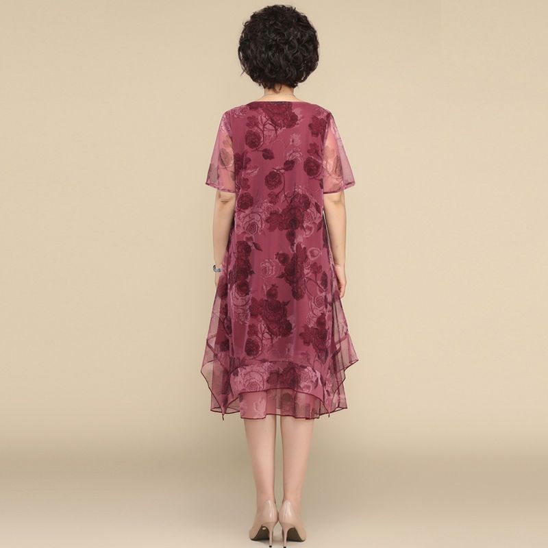 NEW O-Neck Short Sleeve Dresse - Summer Clothing For 60 Year Old Woman incelemesi ve fiyatı