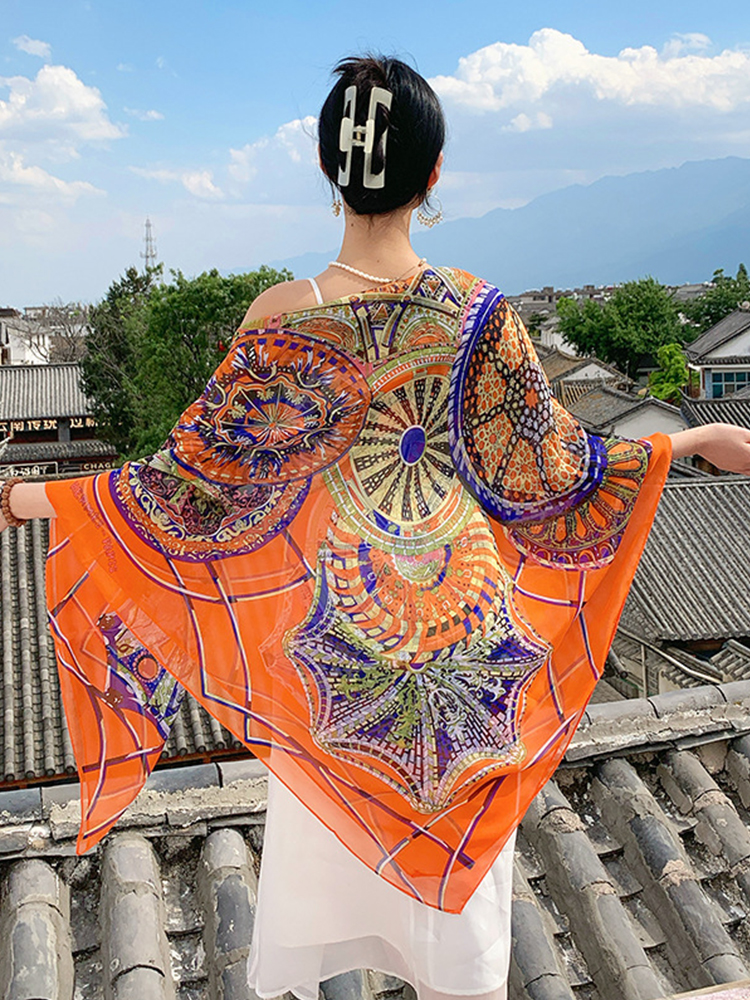 New Elegant Women Silk Scarf V - Sarong Pareo Wrap incelemesi ve fiyatı