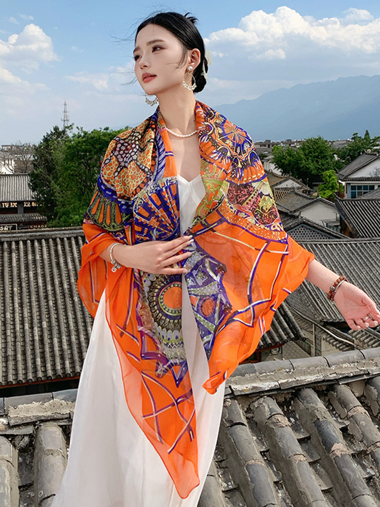 New Elegant Women Silk Scarf V - Sarong Pareo Wrap incelemesi ve fiyatı
