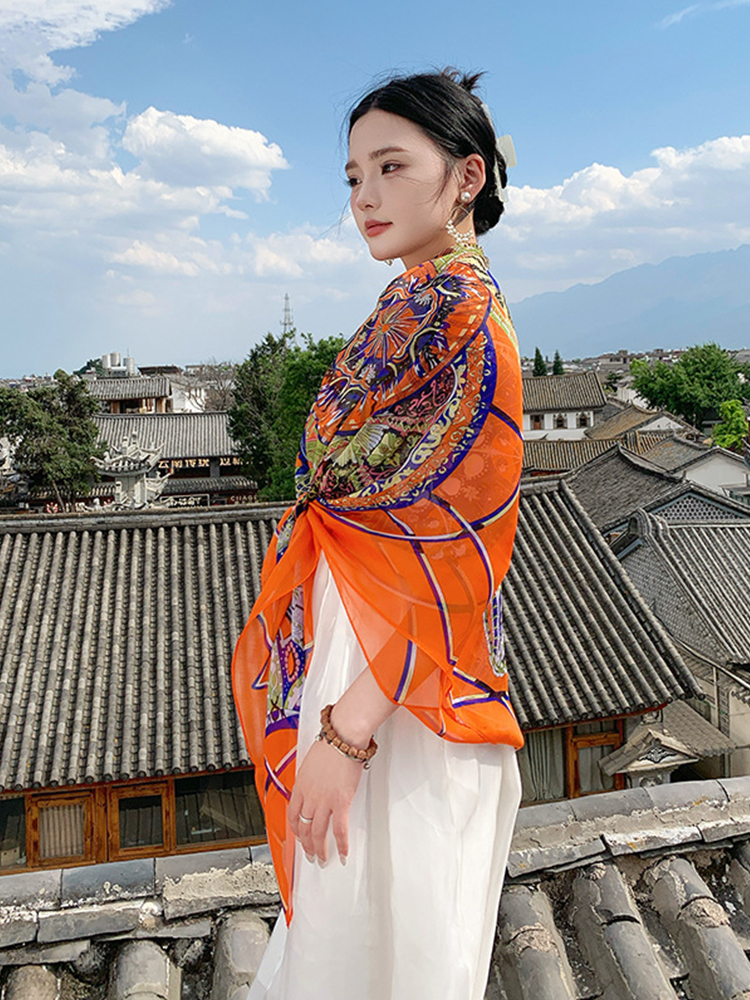New Elegant Women Silk Scarf V - Sarong Pareo Wrap incelemesi ve fiyatı
