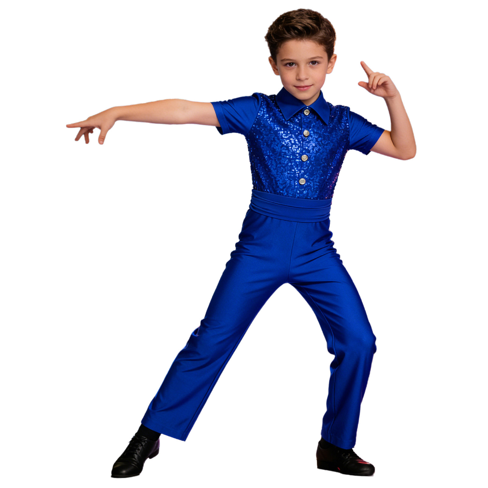 Boys Latin Modern Dance Shirt  - Summer Clothing Boys incelemesi ve fiyatı