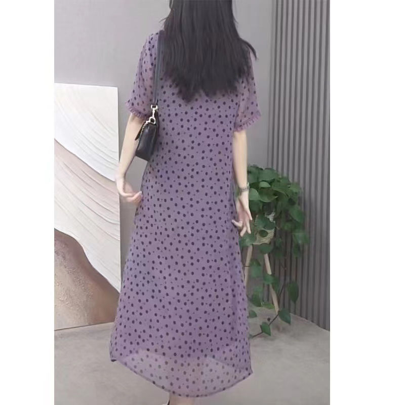Elegant O-Neck Printed Polka D - Summer Clothing For 60 Year Old Woman incelemesi ve fiyatı