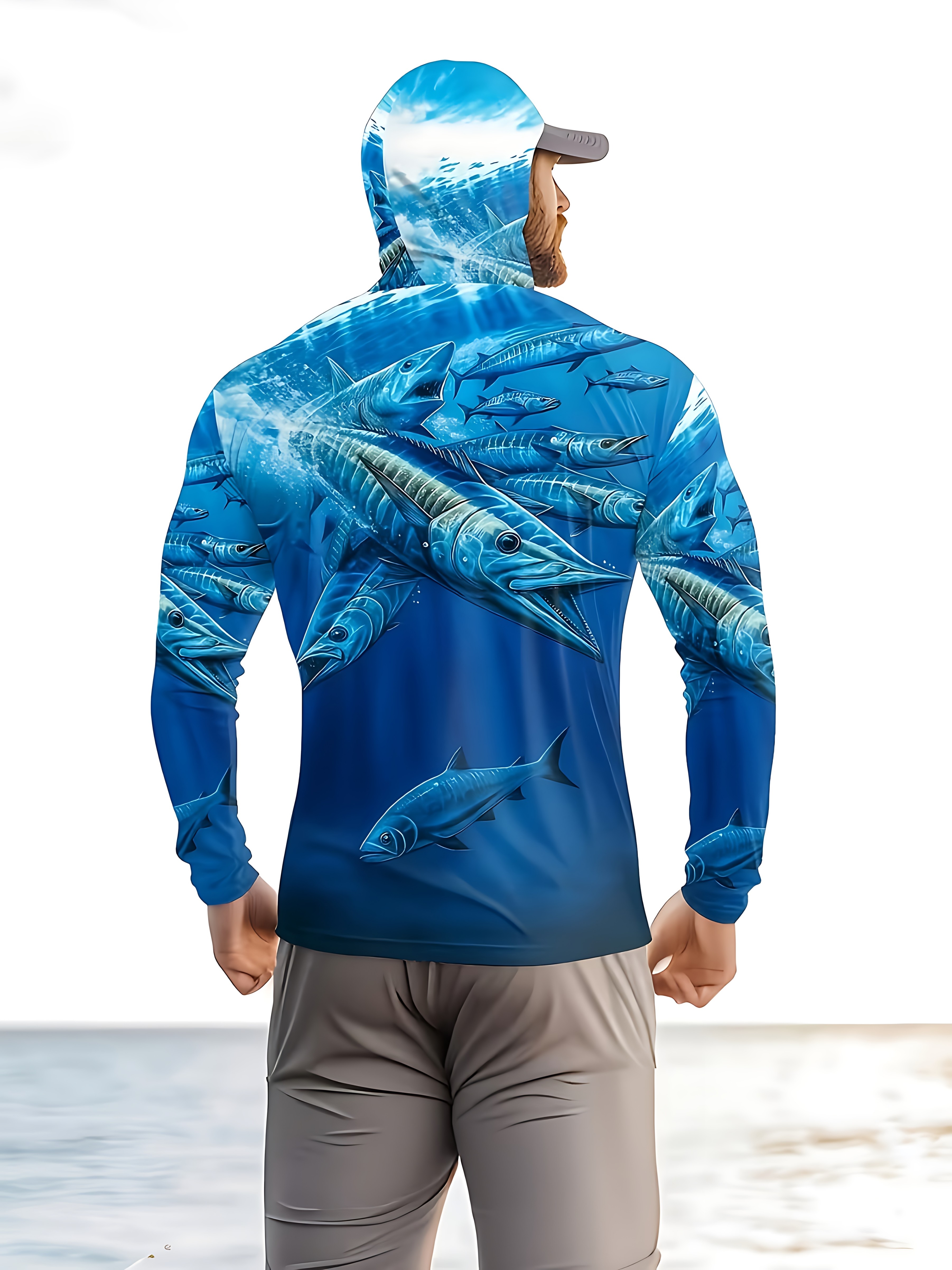 Fishing Shirt Hooded Men Fishi - Summer Clothing Mens incelemesi ve fiyatı