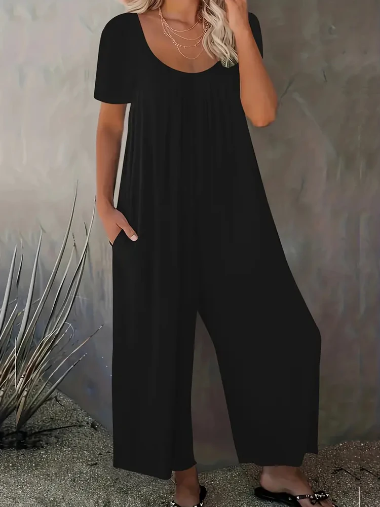 Summer Chic Solid Casual Pocke - Summer Clothing For 60 Year Old Woman incelemesi ve fiyatı