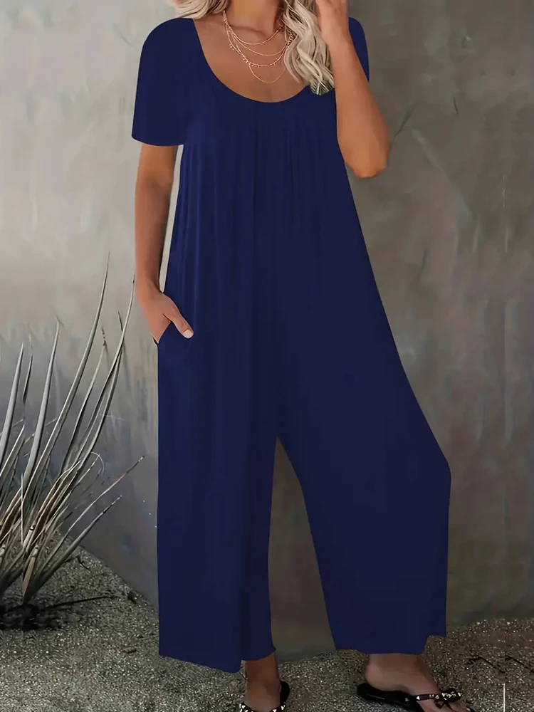 Summer Chic Solid Casual Pocke - Summer Clothing For 60 Year Old Woman incelemesi ve fiyatı
