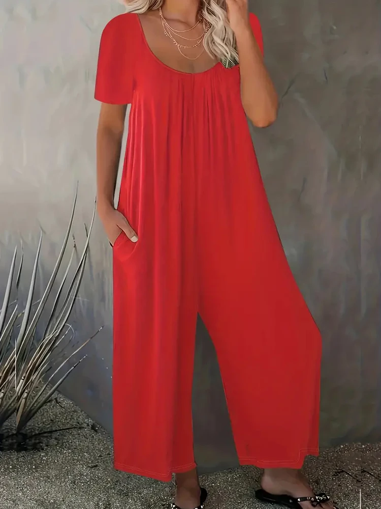 Summer Chic Solid Casual Pocke - Summer Clothing For 60 Year Old Woman incelemesi ve fiyatı