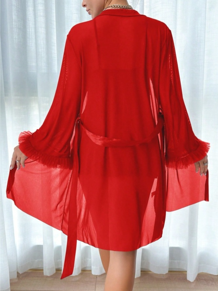 Women 3 Piece Red Sexy Lace Ro - Summer Clothing Petite incelemesi ve fiyatı