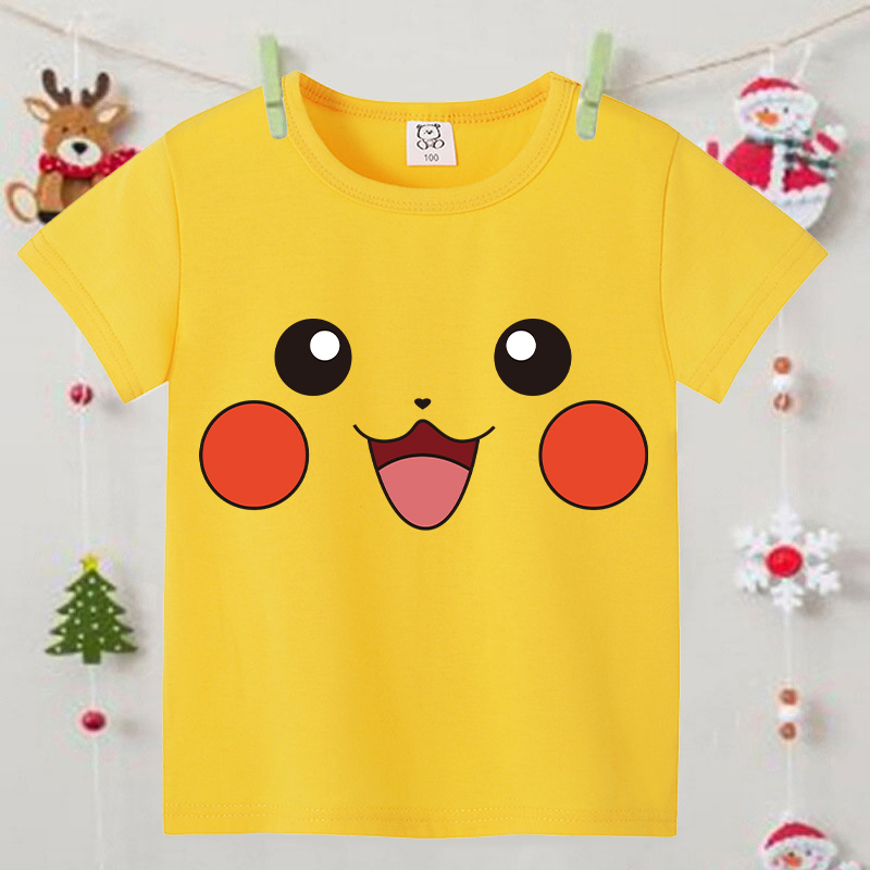 Pokemons Yellow Cute Short-sle - Summer Clothing Boys incelemesi ve fiyatı