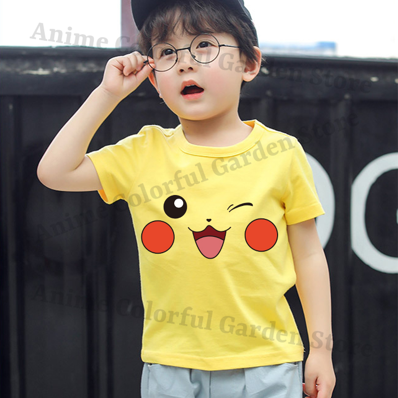 Pokemons Yellow Cute Short-sle - Summer Clothing Boys incelemesi ve fiyatı