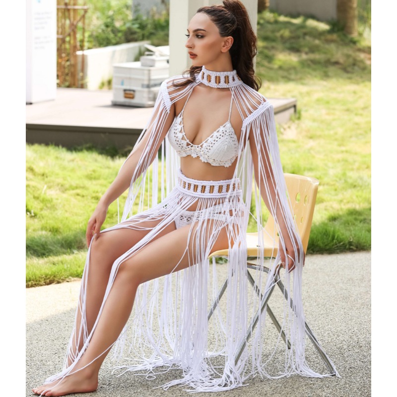 Tassel Hand Crochet Knitted Wo - Sarong Pareo Wrap incelemesi ve fiyatı