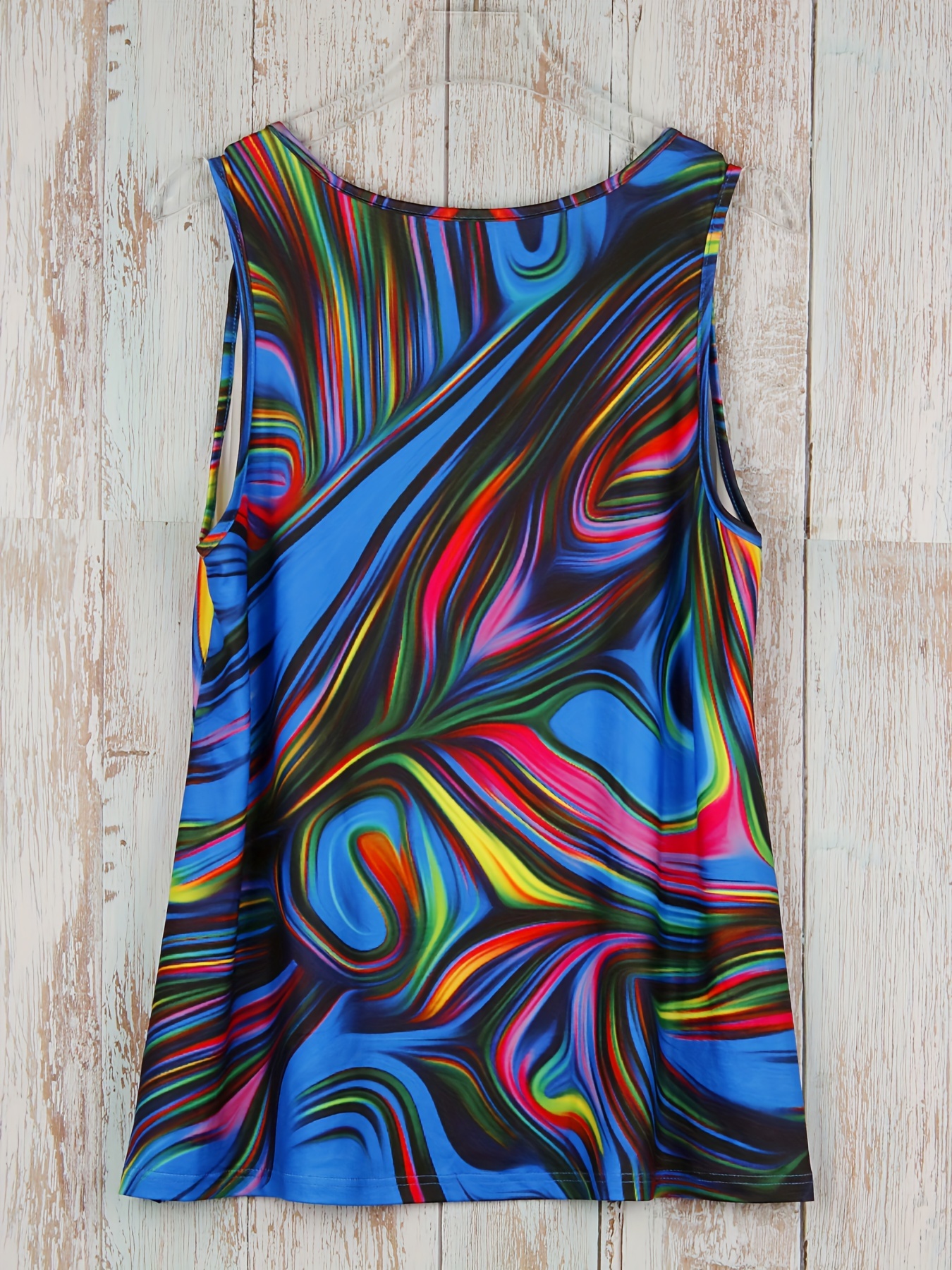 Plus Size Abstract Print Tank  - Summer Upf Clothing incelemesi ve fiyatı