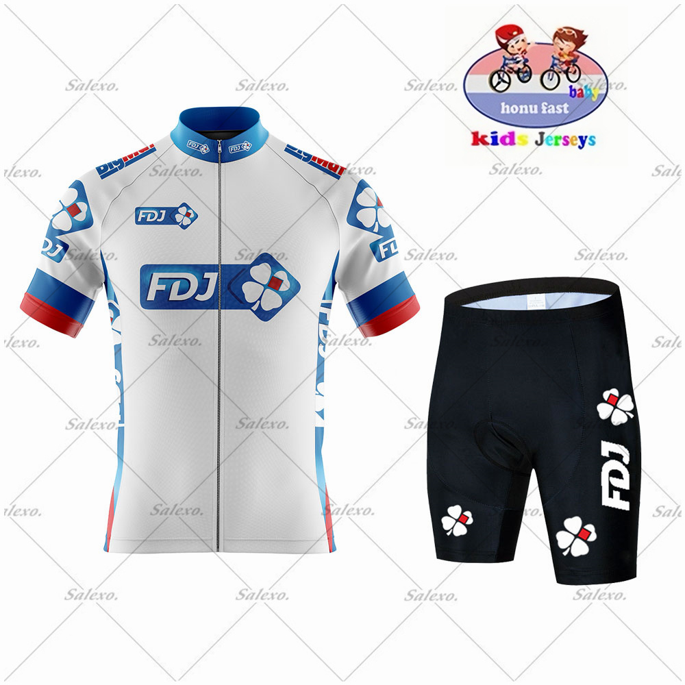Children's FDJ Cycling Jersey  - Summer Clothing Kids Sale incelemesi ve fiyatı