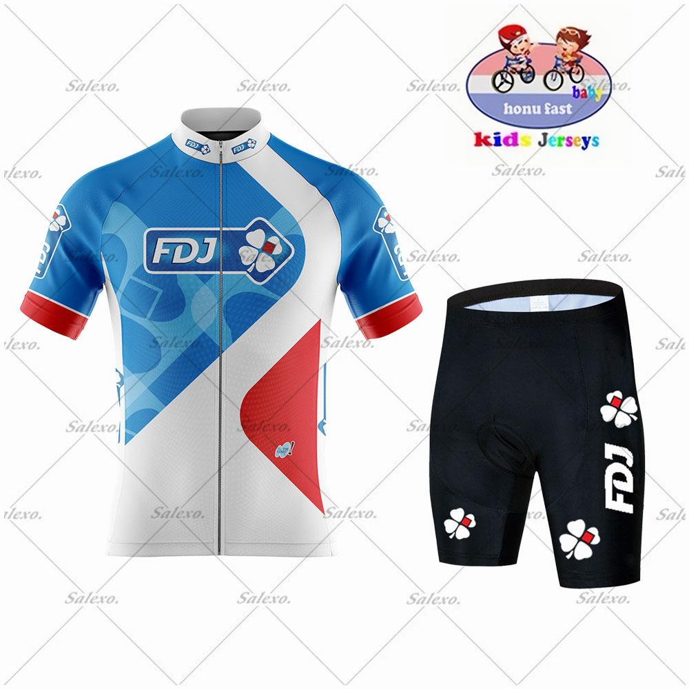 Children's FDJ Cycling Jersey  - Summer Clothing Kids Sale incelemesi ve fiyatı