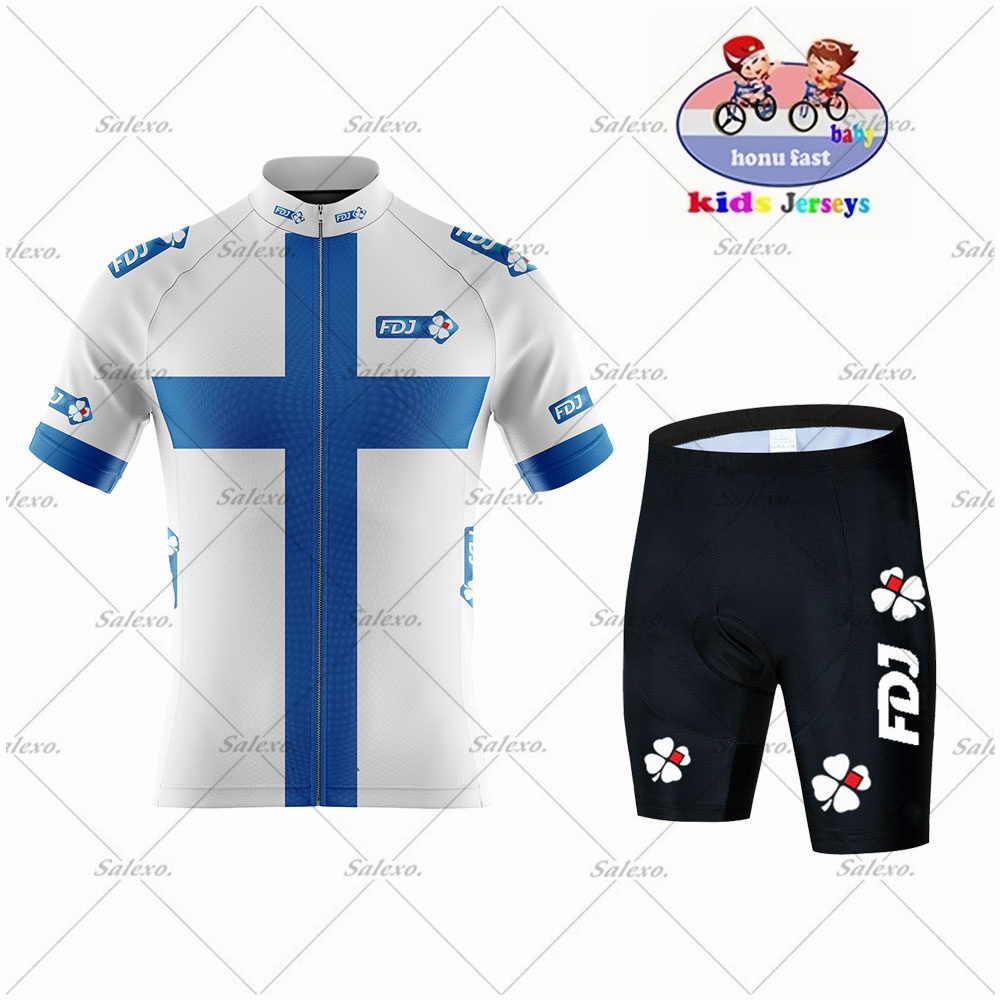 Children's FDJ Cycling Jersey  - Summer Clothing Kids Sale incelemesi ve fiyatı