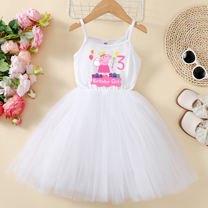 Peppa Pigs Dress Birthday Numb - Summer Clothing Gifts incelemesi ve fiyatı