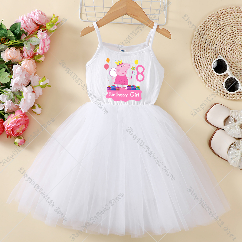 Peppa Pigs Dress Birthday Numb - Summer Clothing Gifts incelemesi ve fiyatı