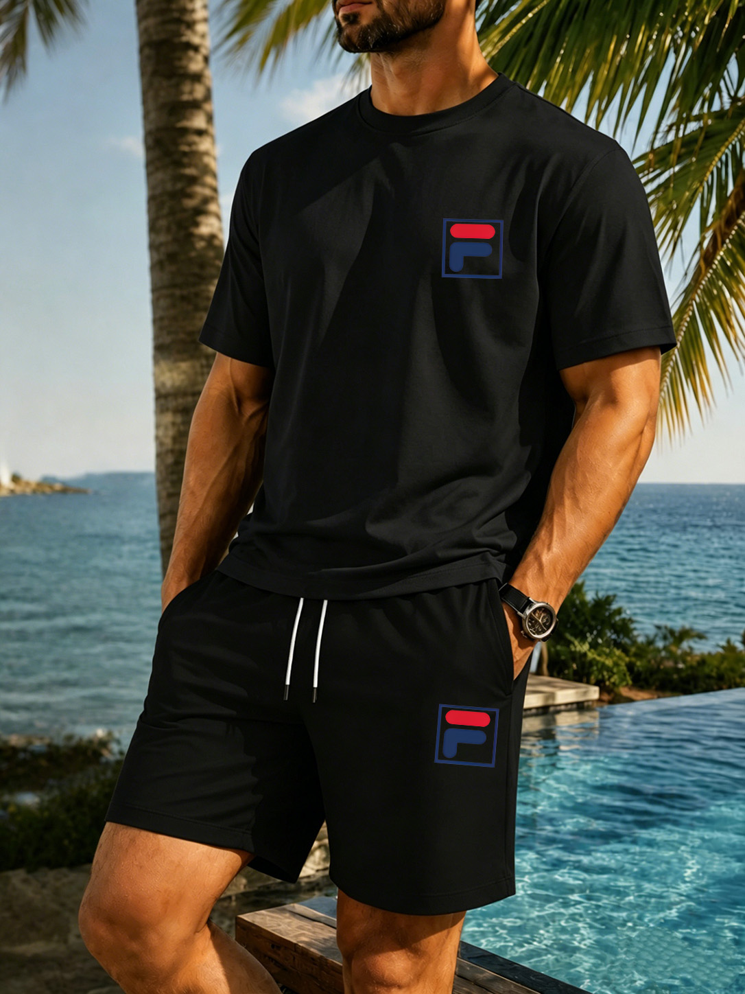 Men's Printed Two-piece Set, C - Summer Outdoor Clothing incelemesi ve fiyatı