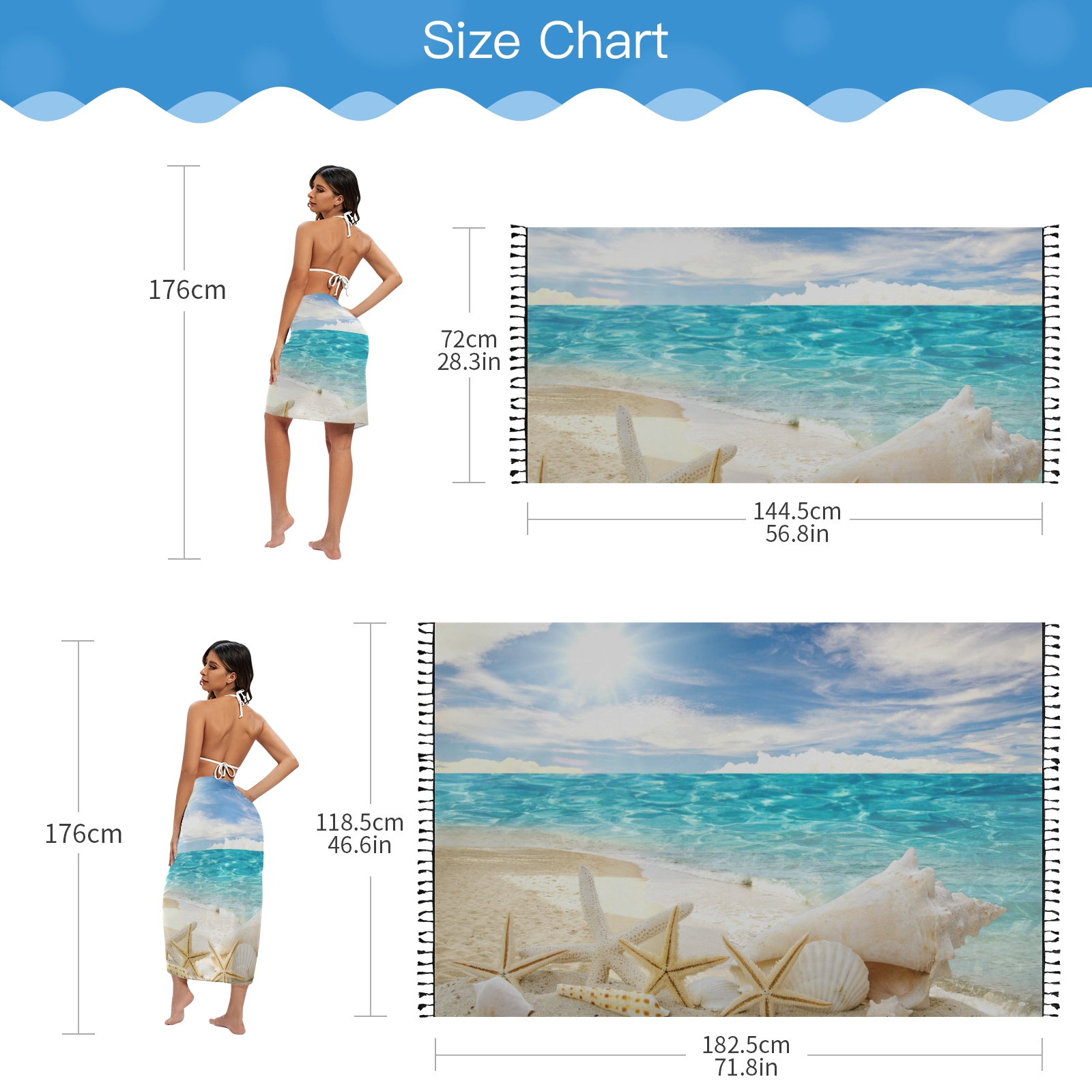 Sexy Women Chiffon Swimwear Pa - Sarong Pareo Wrap incelemesi ve fiyatı
