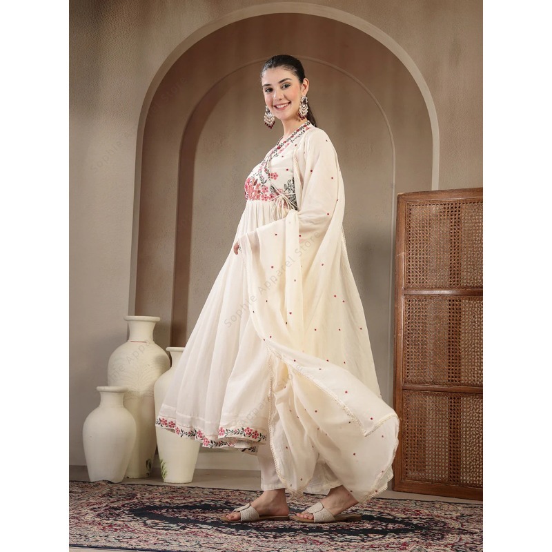 White Cotton Anarkali Kurti Se - Summer Clothing Pakistan incelemesi ve fiyatı