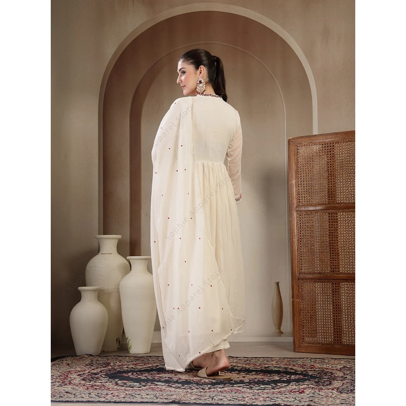 White Cotton Anarkali Kurti Se - Summer Clothing Pakistan incelemesi ve fiyatı