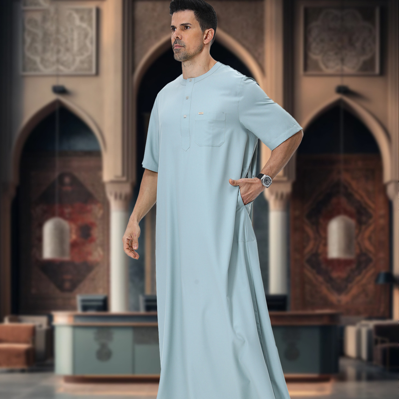 Muslim Men Abaya Kaftan Pakist - Summer Clothing Pakistan incelemesi ve fiyatı