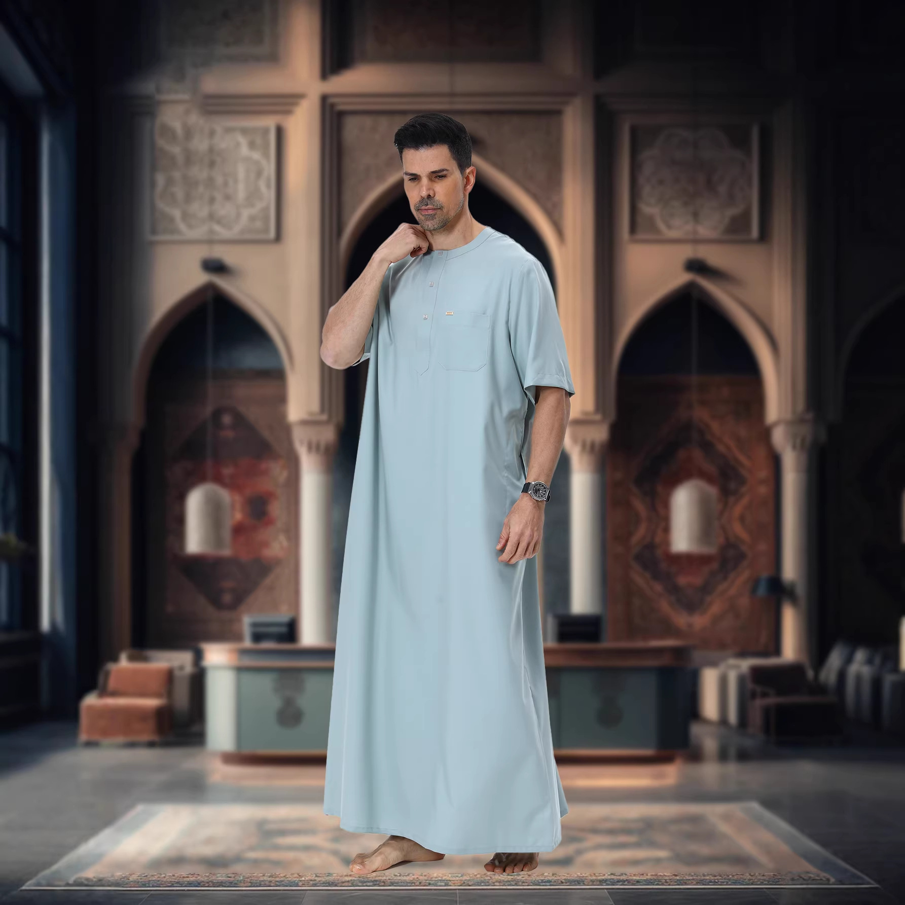 Muslim Men Abaya Kaftan Pakist - Summer Clothing Pakistan incelemesi ve fiyatı