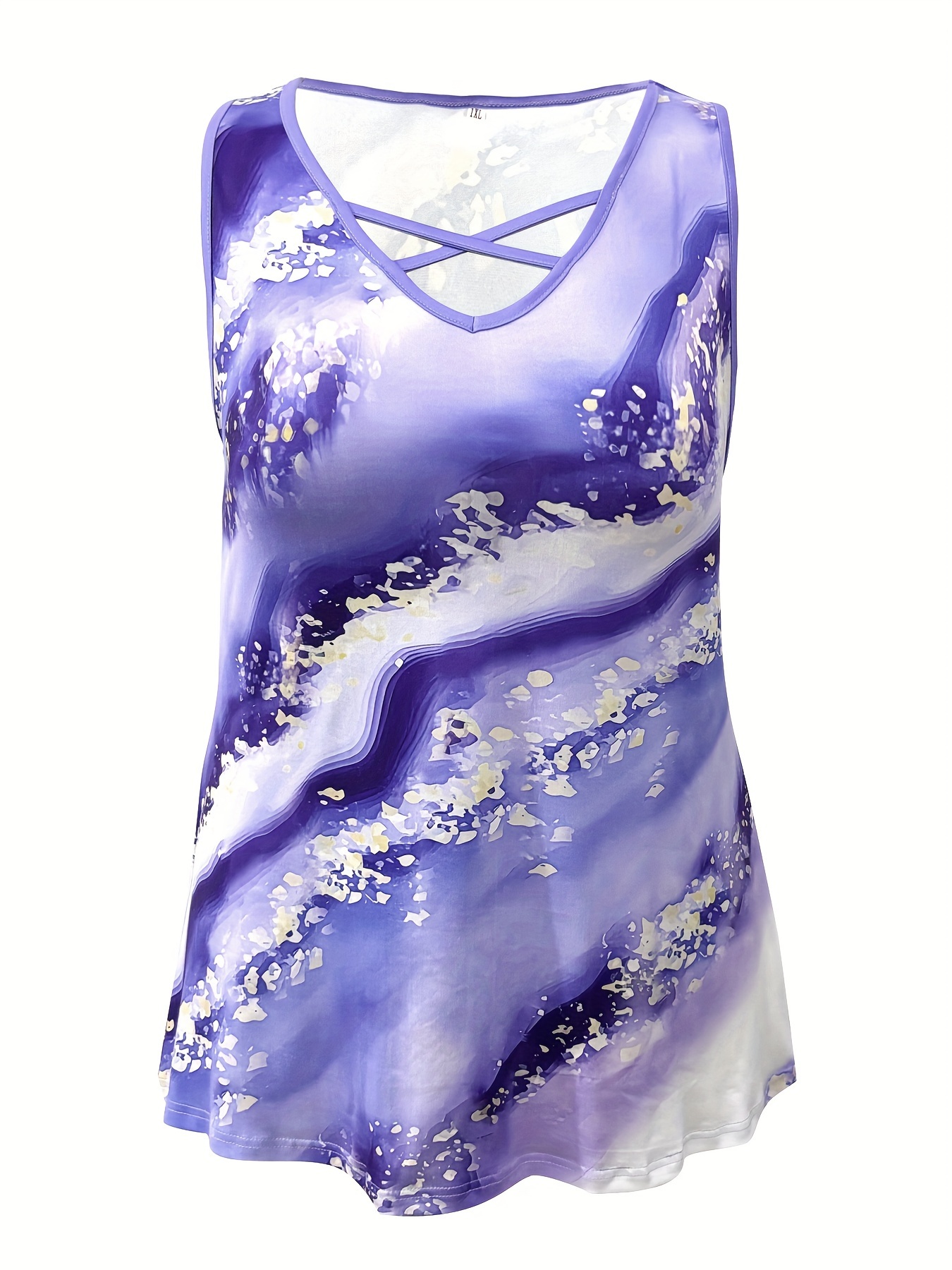 Plus Size Marble Print Tank To - Summer Upf Clothing incelemesi ve fiyatı